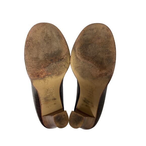 Vintage CHUCKIES New York Peep Toe Heels, Brown Leather, Size Euro 38.5 (8) - Picture 7 of 7